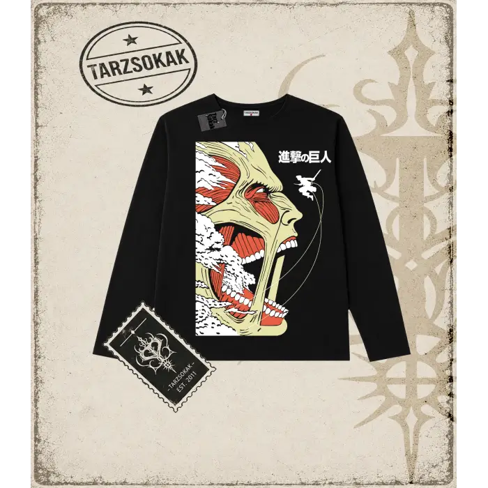 Attack On Titan Anime Baskılı Long Sleeve