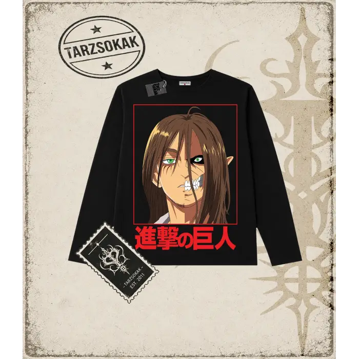 Attack On Titan Anime Baskılı Long Sleeve