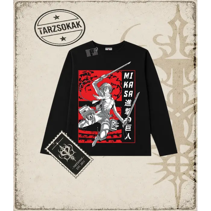 Attack On Titan Anime Baskılı Long Sleeve