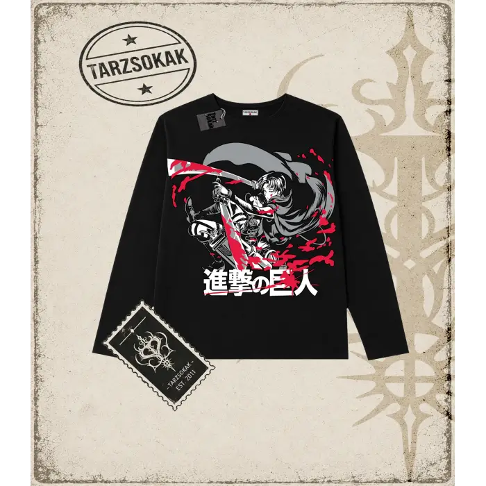 Attack On Titan Anime Baskılı Long Sleeve