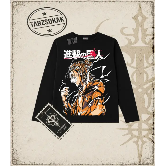 Attack On Titan Anime Baskılı Long Sleeve