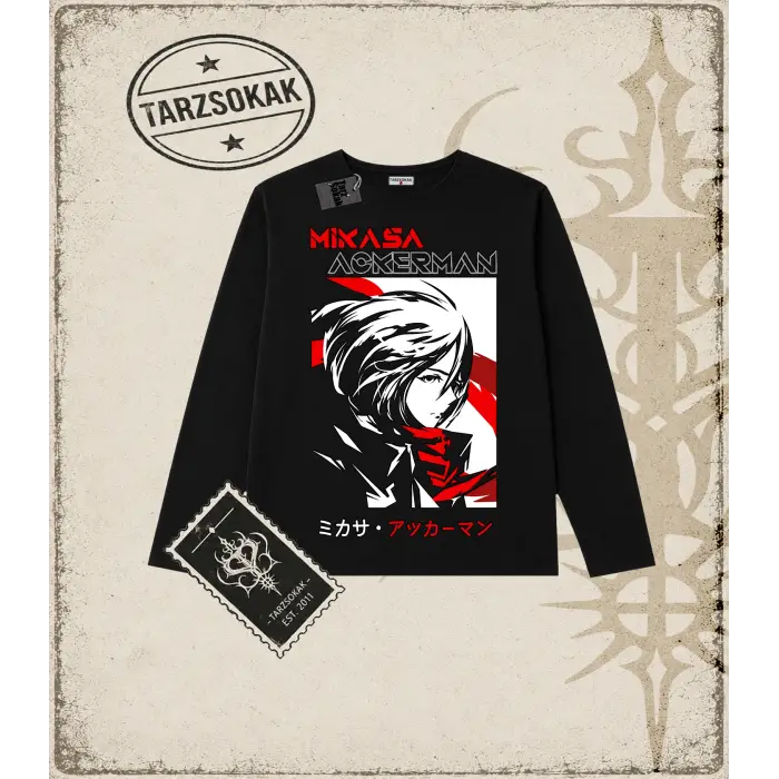 Attack On Titan Anime Baskılı Long Sleeve