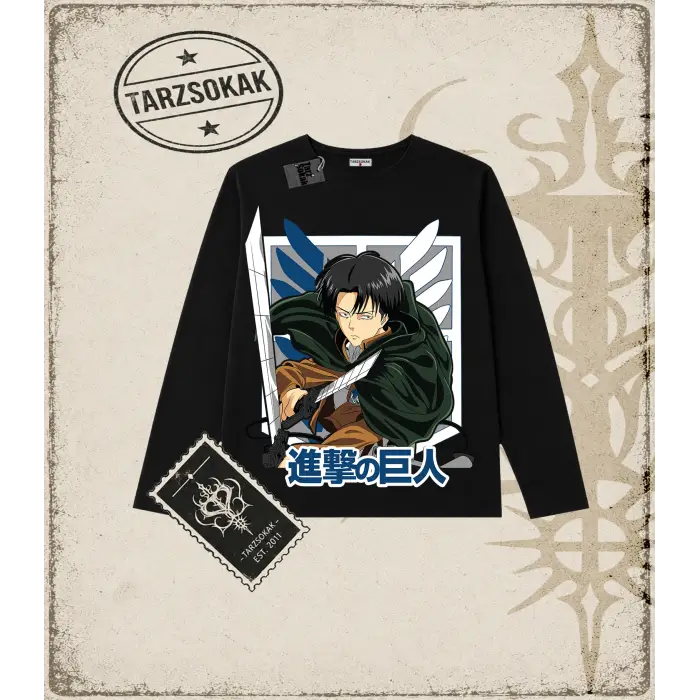 Attack On Titan Anime Baskılı Long Sleeve