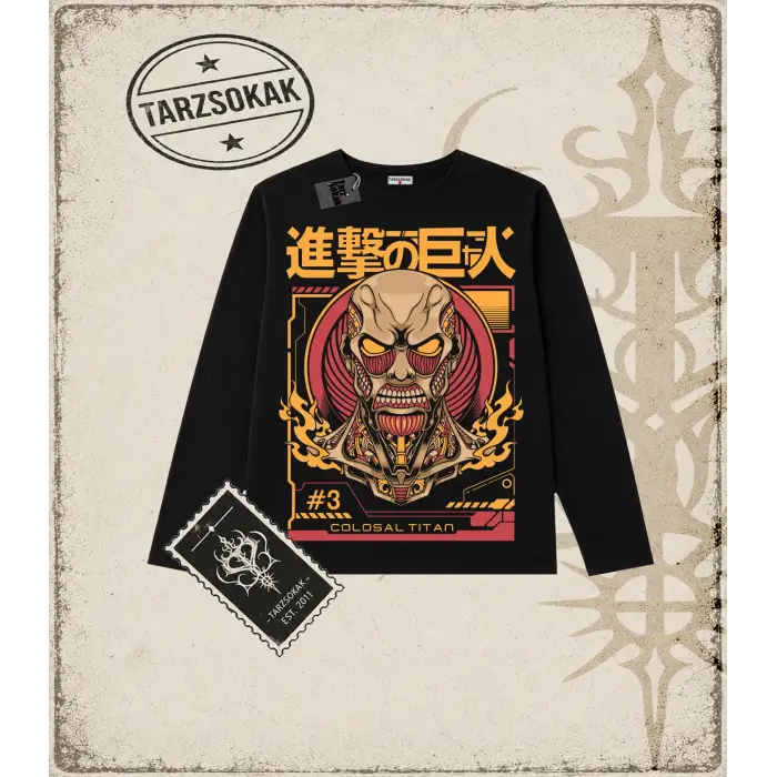 Attack On Titan Anime Baskılı Long Sleeve