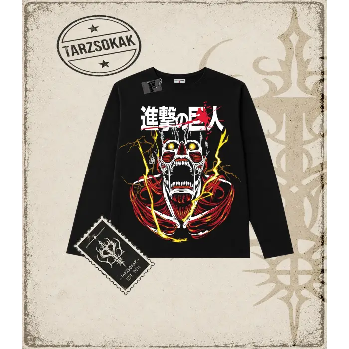 Attack On Titan Anime Baskılı Long Sleeve