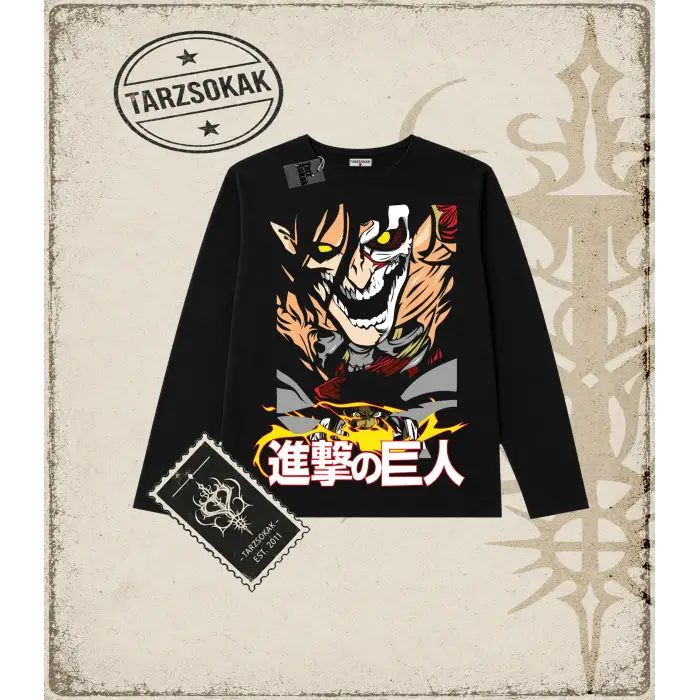 Attack On Titan Anime Baskılı Long Sleeve