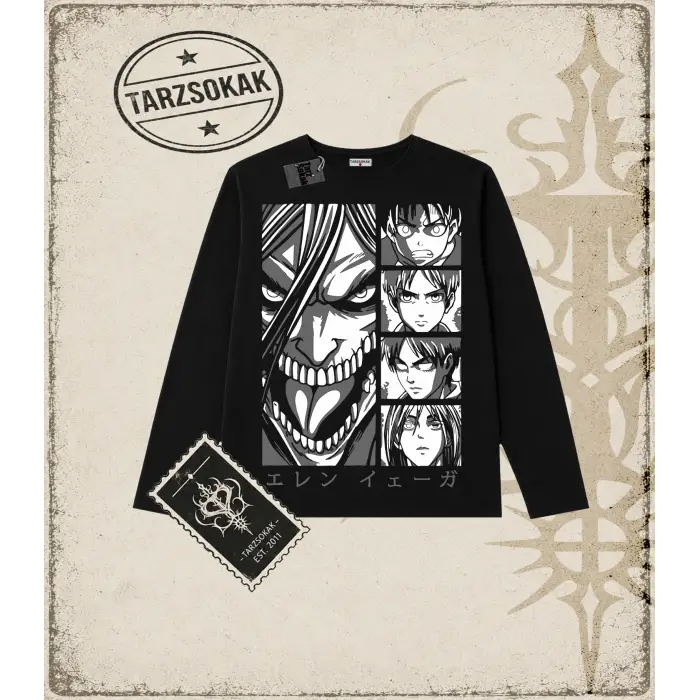 Attack On Titan Anime Baskılı Long Sleeve