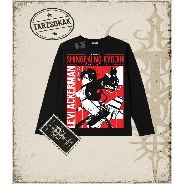 Attack On Titan Anime Baskılı Long Sleeve