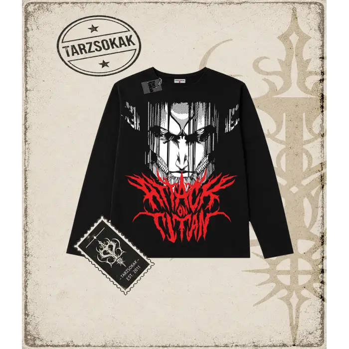 Attack On Titan Anime Baskılı Long Sleeve
