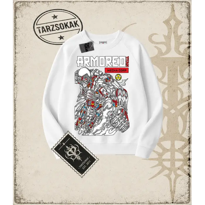 Attack On Titan Anime Baskılı Oversize Unisex Bisiklet Yaka Sweatshirt