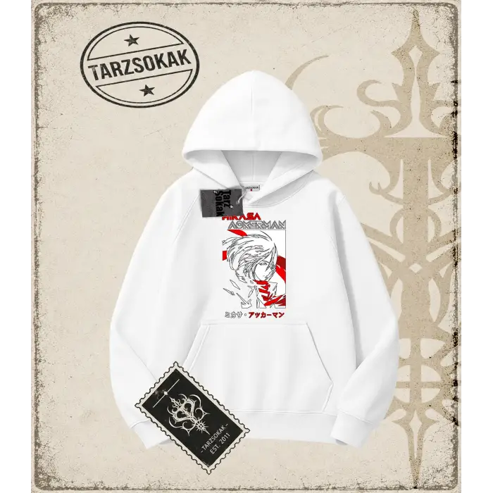 Attack On Titan Anime Baskılı Oversize Unisex Kapşonlu Sweatshirt