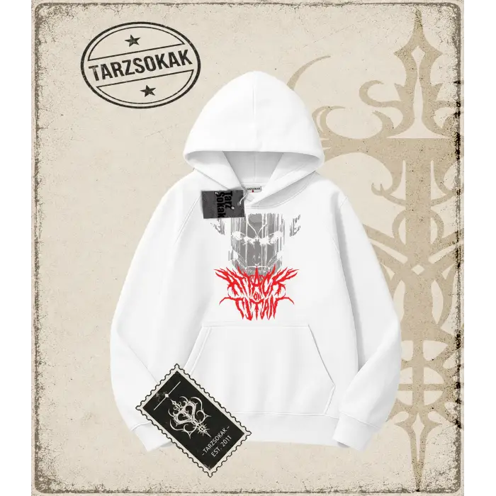 Attack On Titan Anime Baskılı Oversize Unisex Kapşonlu Sweatshirt
