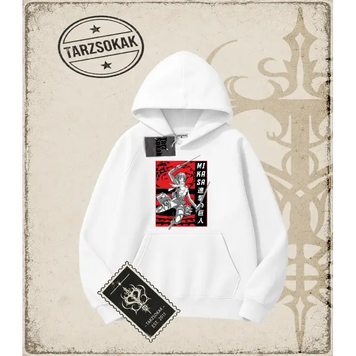 Attack On Titan Anime Baskılı Oversize Unisex Kapşonlu Sweatshirt