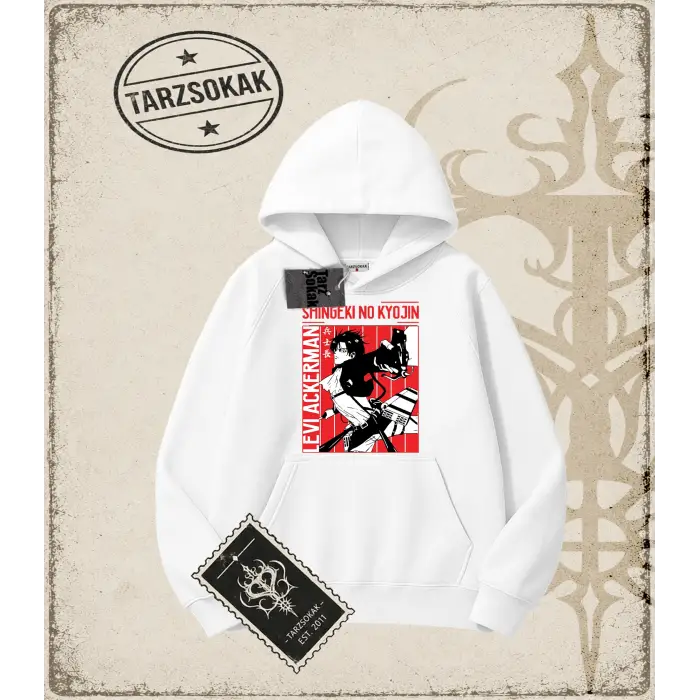 Attack On Titan Anime Baskılı Oversize Unisex Kapşonlu Sweatshirt