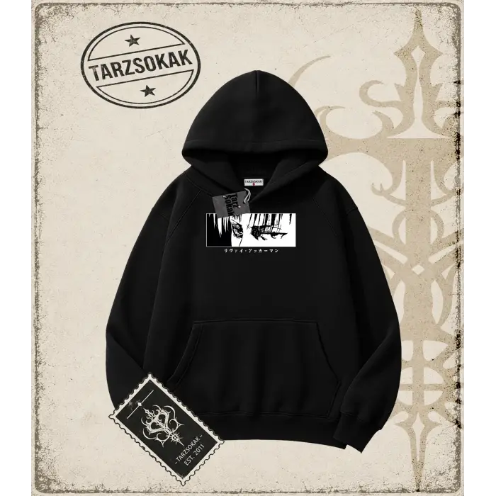 Attack On Titan Anime Baskılı Oversize Unisex Kapşonlu Sweatshirt