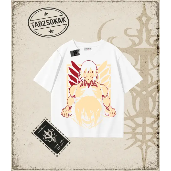Attack On Titan Anime Baskılı Oversize Unisex Tişört