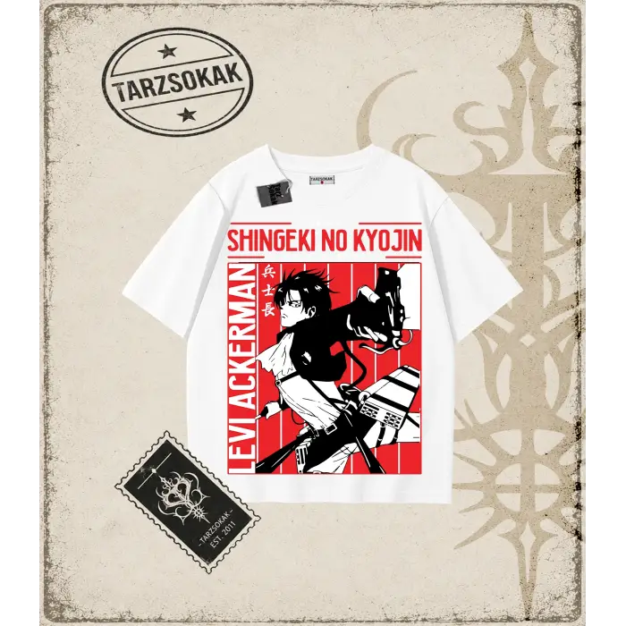 Attack On Titan Anime Baskılı Oversize Unisex Tişört