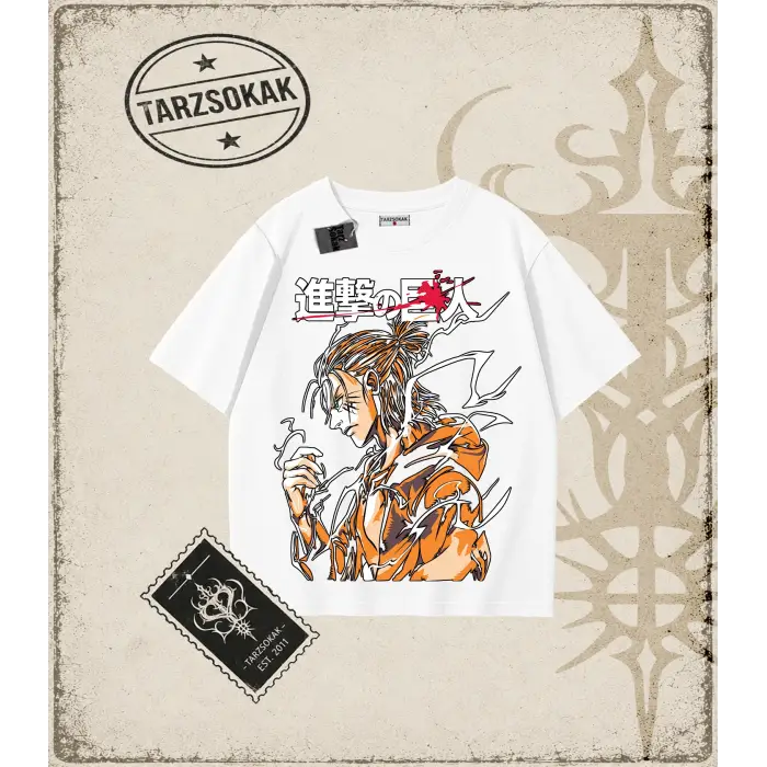 Attack On Titan Anime Baskılı Oversize Unisex Tişört