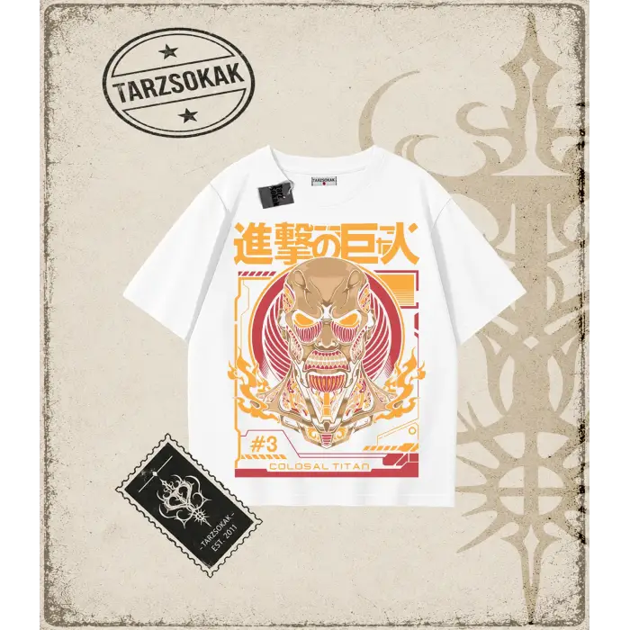 Attack On Titan Anime Baskılı Oversize Unisex Tişört
