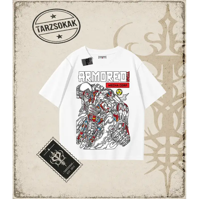 Attack On Titan Anime Baskılı Oversize Unisex Tişört