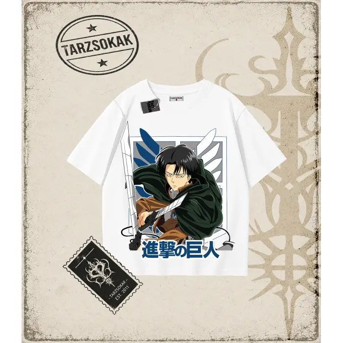 Attack On Titan Anime Baskılı Oversize Unisex Tişört