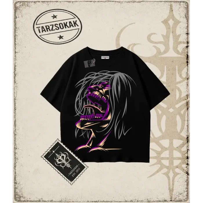 Attack On Titan Anime Baskılı Oversize Unisex Tişört