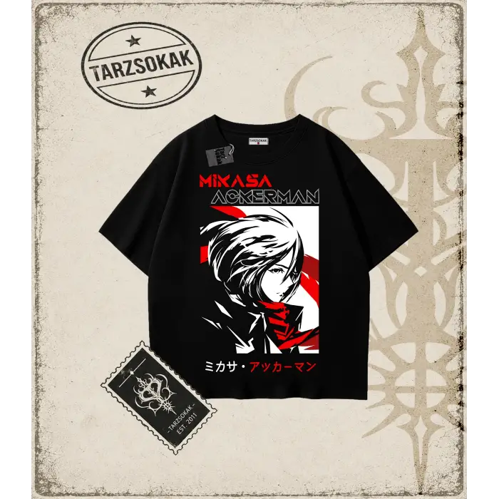 Attack On Titan Anime Baskılı Oversize Unisex Tişört