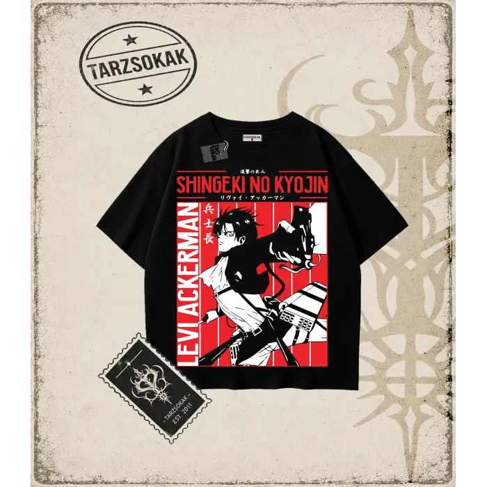 Attack On Titan Anime Baskılı Oversize Unisex Tişört