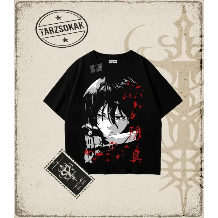 Attack On Titan Anime Baskılı Oversize Unisex Tişört
