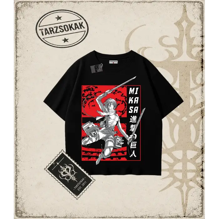 Attack On Titan Anime Baskılı Oversize Unisex Tişört