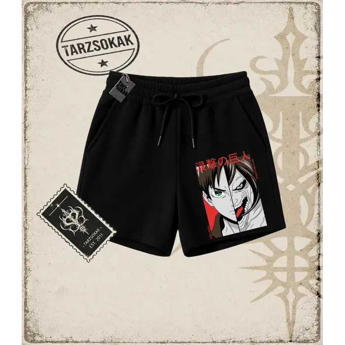 Attack On Titan Anime Baskılı Unisex Şort