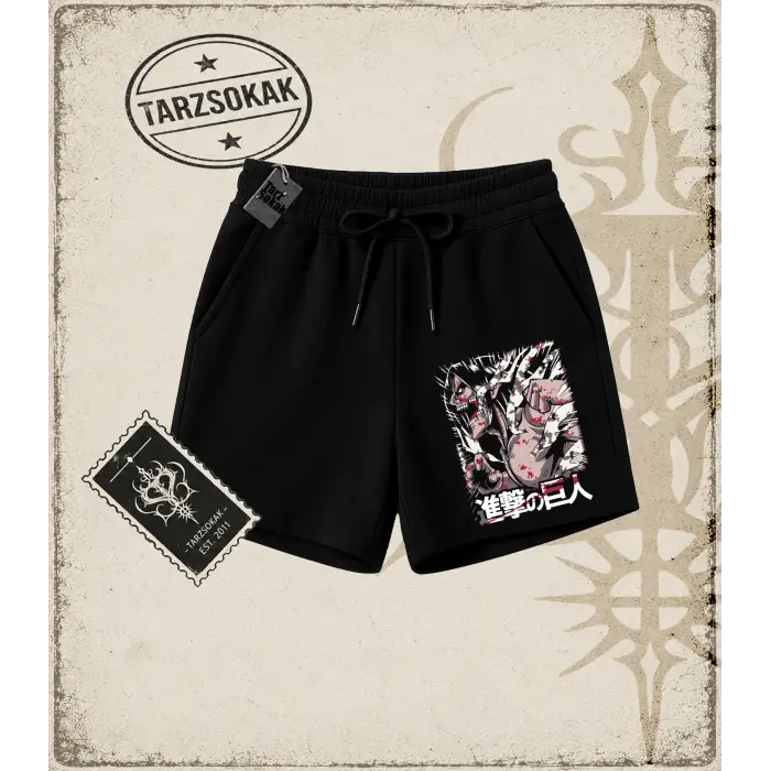 Attack On Titan Anime Baskılı Unisex Şort