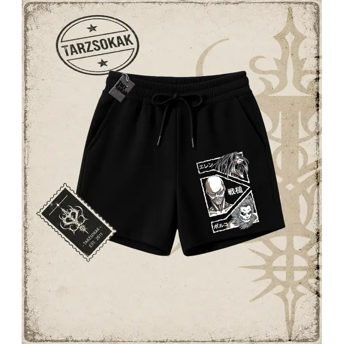 Attack On Titan Anime Baskılı Unisex Şort
