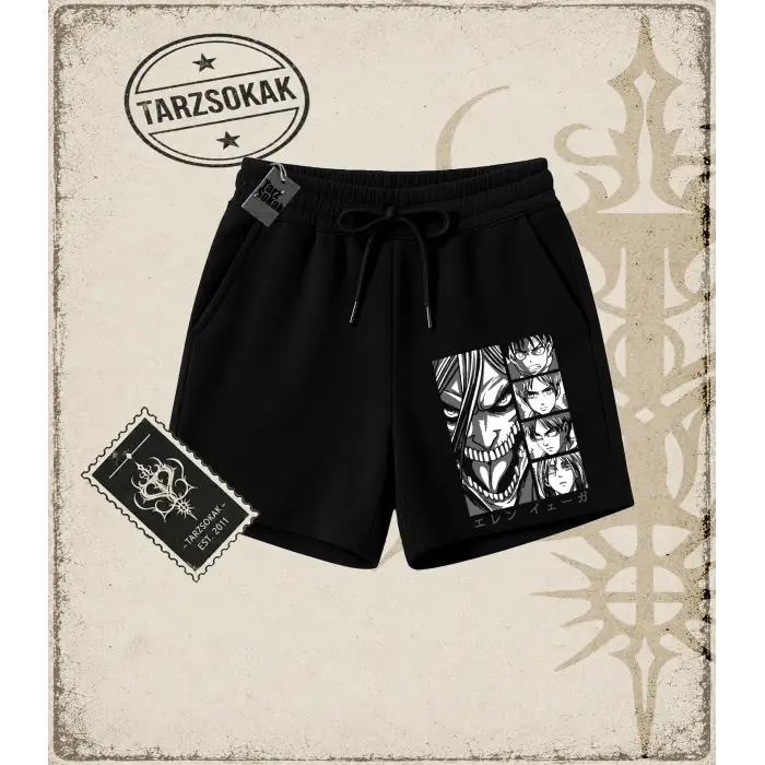 Attack On Titan Anime Baskılı Unisex Şort