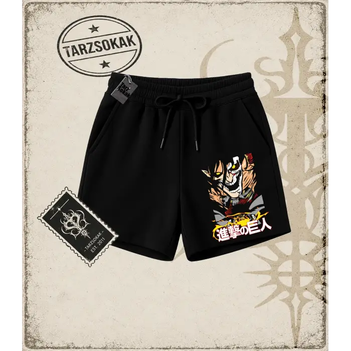 Attack On Titan Anime Baskılı Unisex Şort