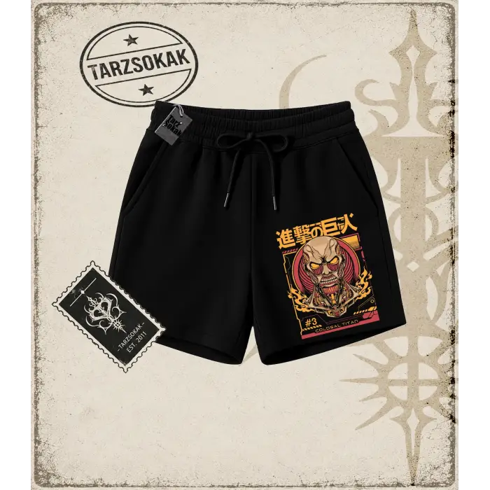 Attack On Titan Anime Baskılı Unisex Şort