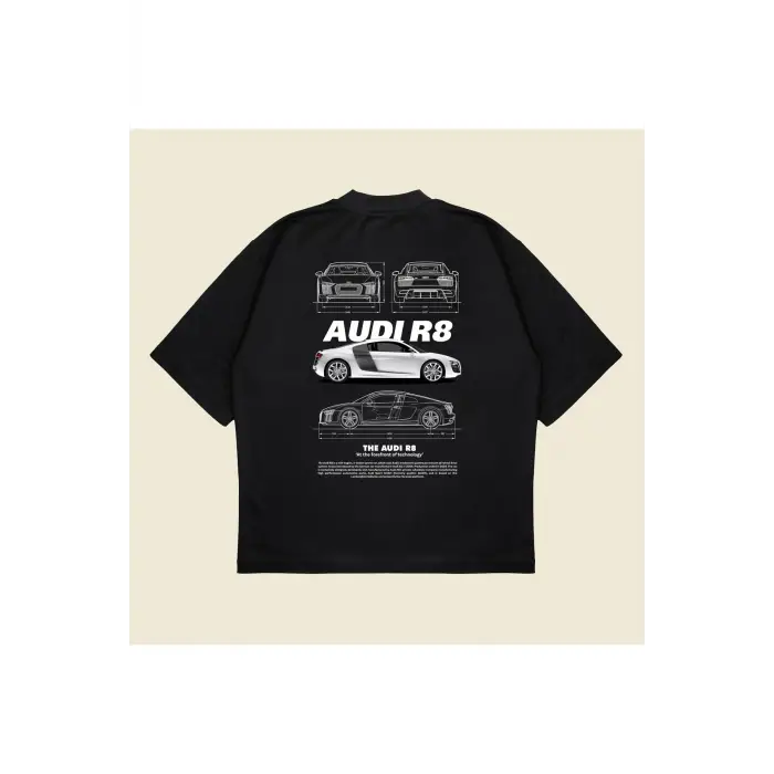 Audi R8 Boxy Fit Oversize Unisex Tshirt – Baskılı Tişört |