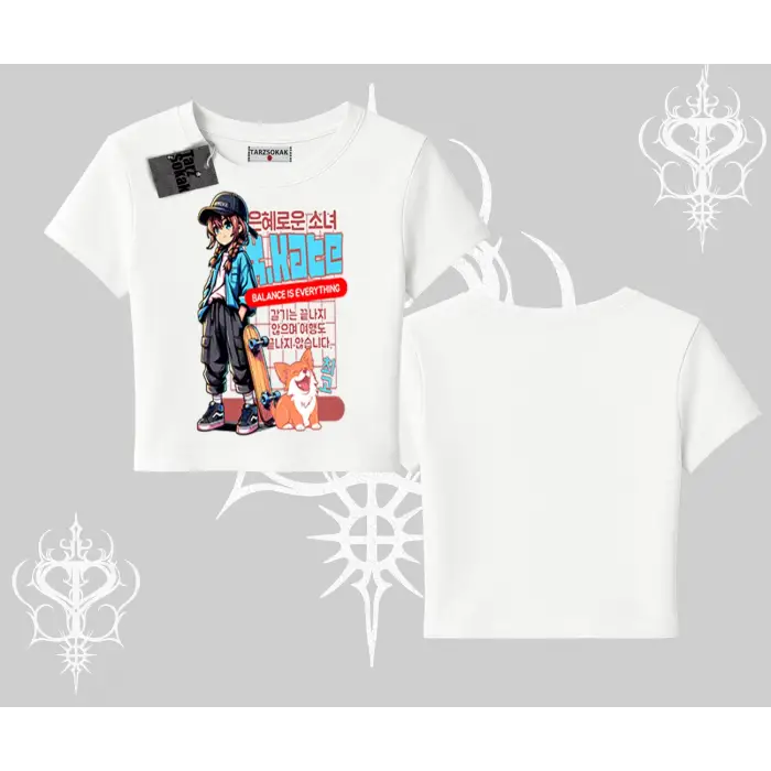 Babby Tee Tshirt Anime Hiker Girl Balance Is Everything Baskılı