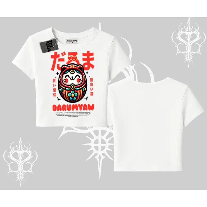 Babby Tee Tshirt Daruma Kedi Anime Baskılı
