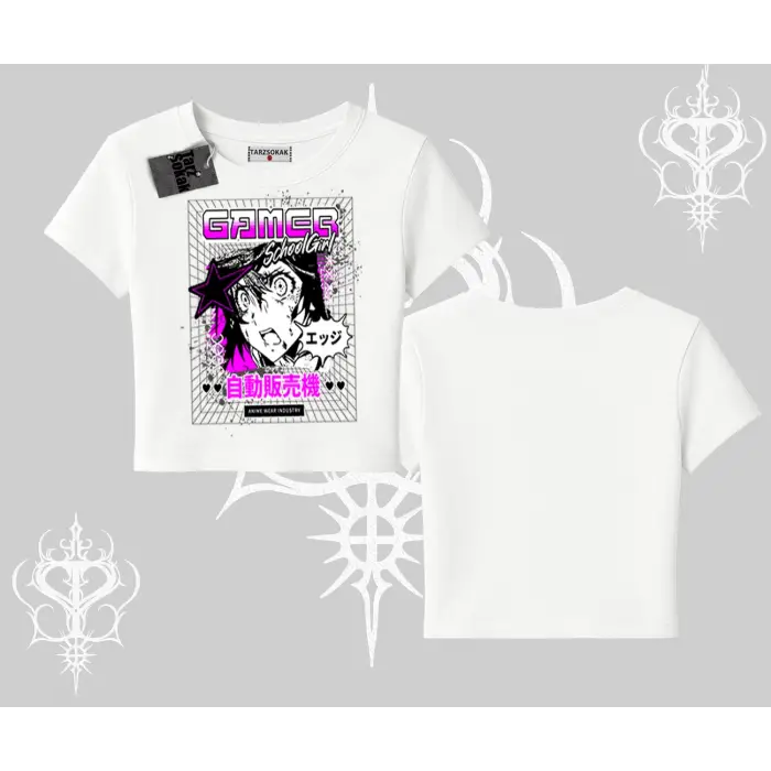 Babby Tee Tshirt Games Schoolgirl Anime Baskılı
