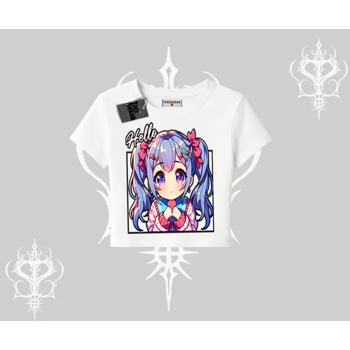 Babby Tee Tshirt Hello Anime Kız Sevimli Karakter Baskılı