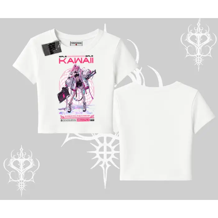Babby Tee Tshirt Kawaii Cyberpunk Kız Japon Stil Baskı