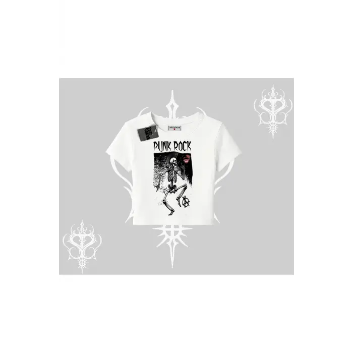 Babby Tee Tshirt Punk Rock Chaos Skeleton Riot