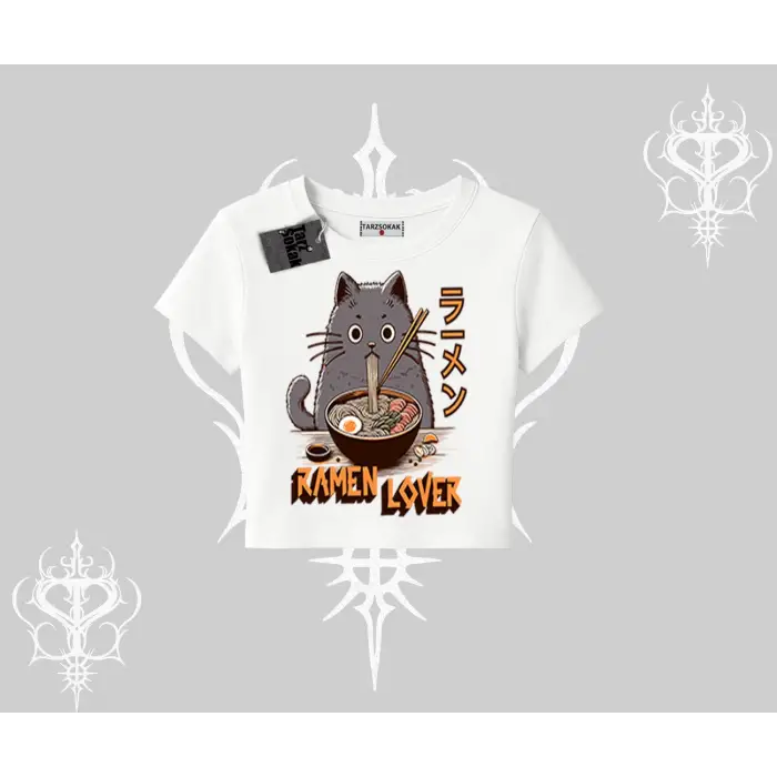 Babby Tee Tshirt Ramen Lover Kedi Anime Baskılı