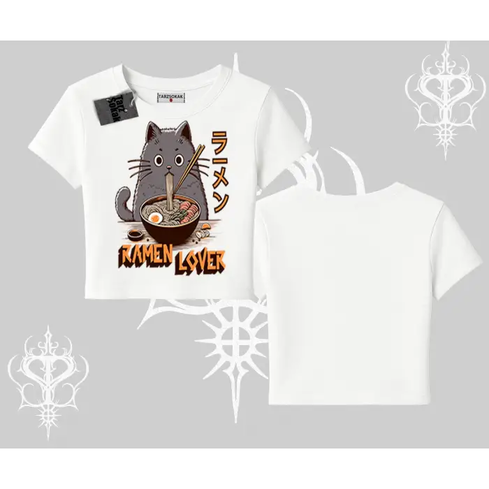 Babby Tee Tshirt Ramen Lover Kedi Anime Baskılı