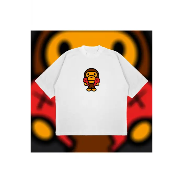 Bape X Comme Des Garçons Oversize Unisex Pamuklu Nefes Alan Kalın Kumaşlı