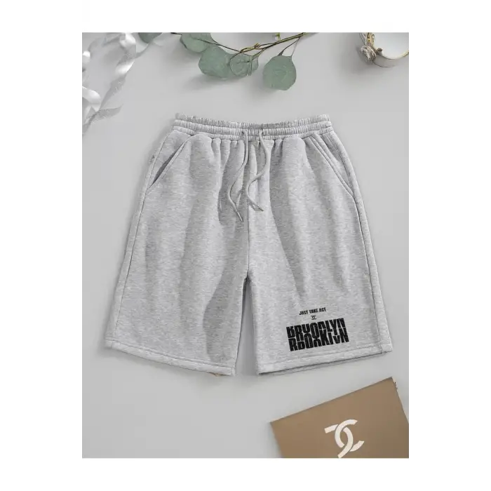 Bay Brooklyn Just Take Act Baskılı Sportif Unisex Bermuda