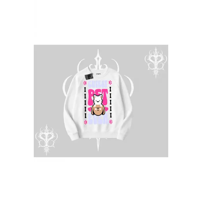 Best Pet Ever Baskılı Biskilet Sweatshirt