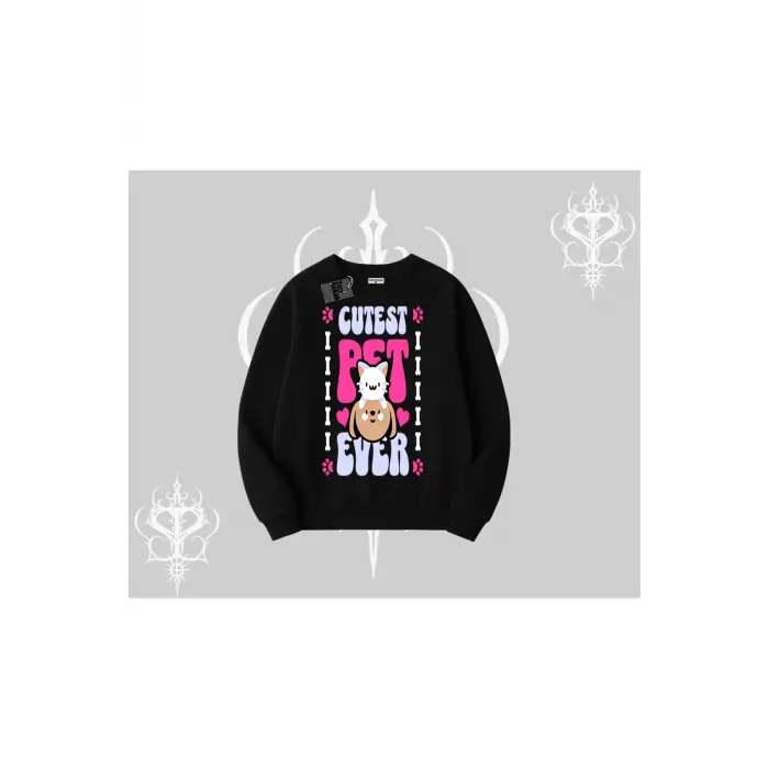 Best Pet Ever Baskılı Biskilet Sweatshirt