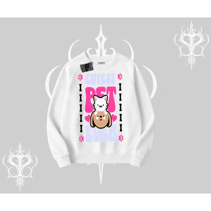 Best Pet Ever Baskılı Biskilet Sweatshirt